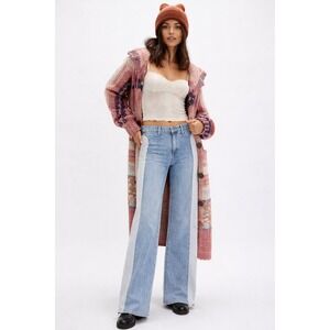 Daily Blue "Easy" in Pacific Vintage Wide Leg Two Tone  Jeans 26 Made in USA NWT